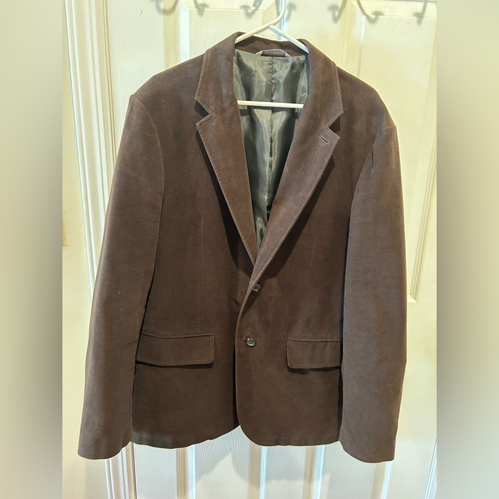 Men’s dark chocolate brown fully lined 2 button blazer